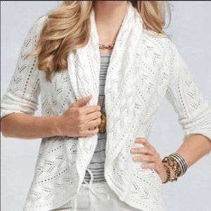 CAbi Circle Sweater in Bright White